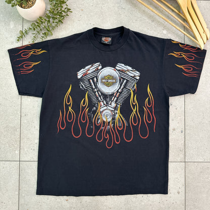 Harley-Davidson V-Twin Engine Flames Tee
