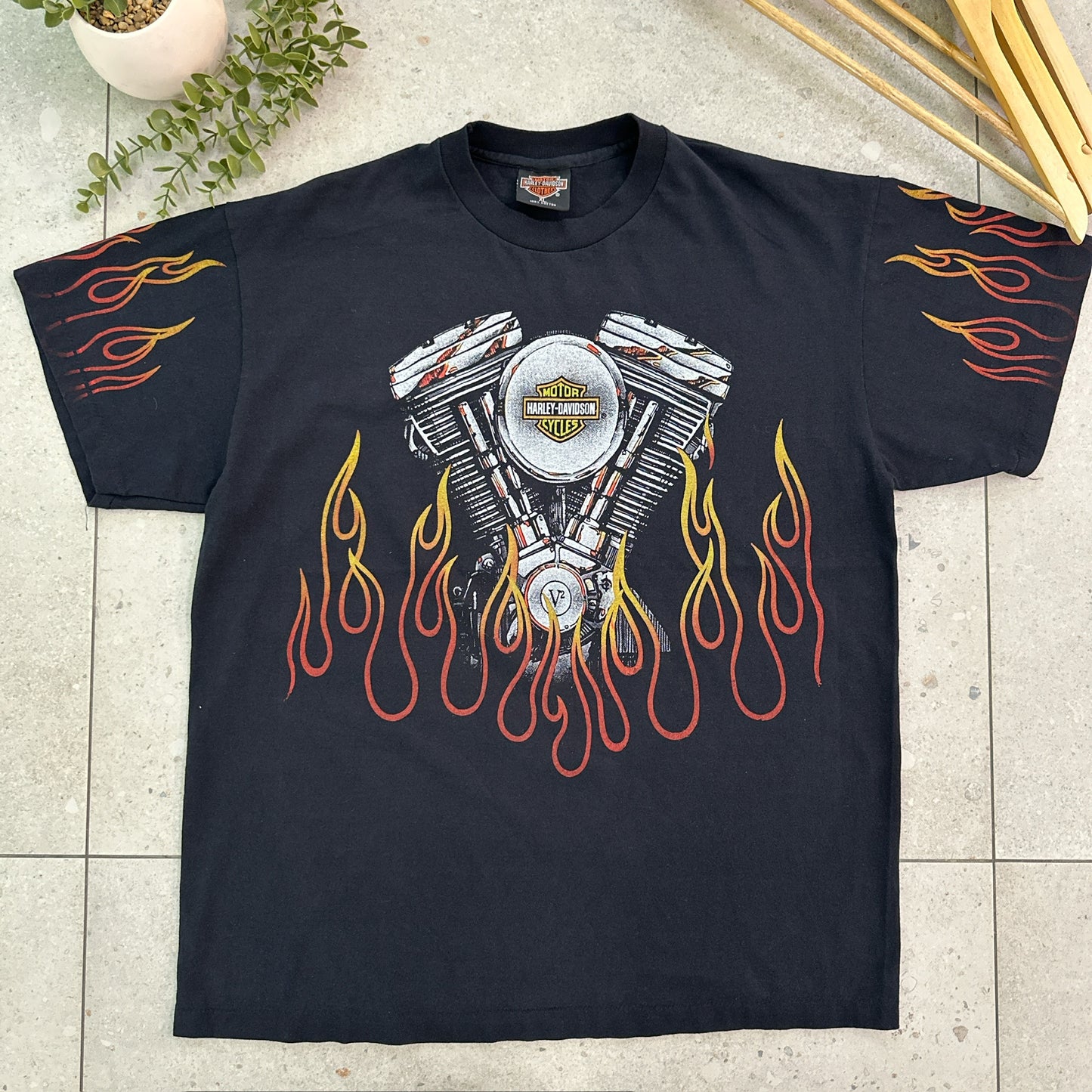 Harley-Davidson V-Twin Engine Flames Tee