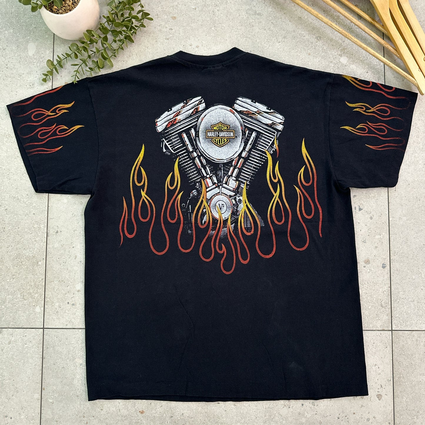 Harley-Davidson V-Twin Engine Flames Tee
