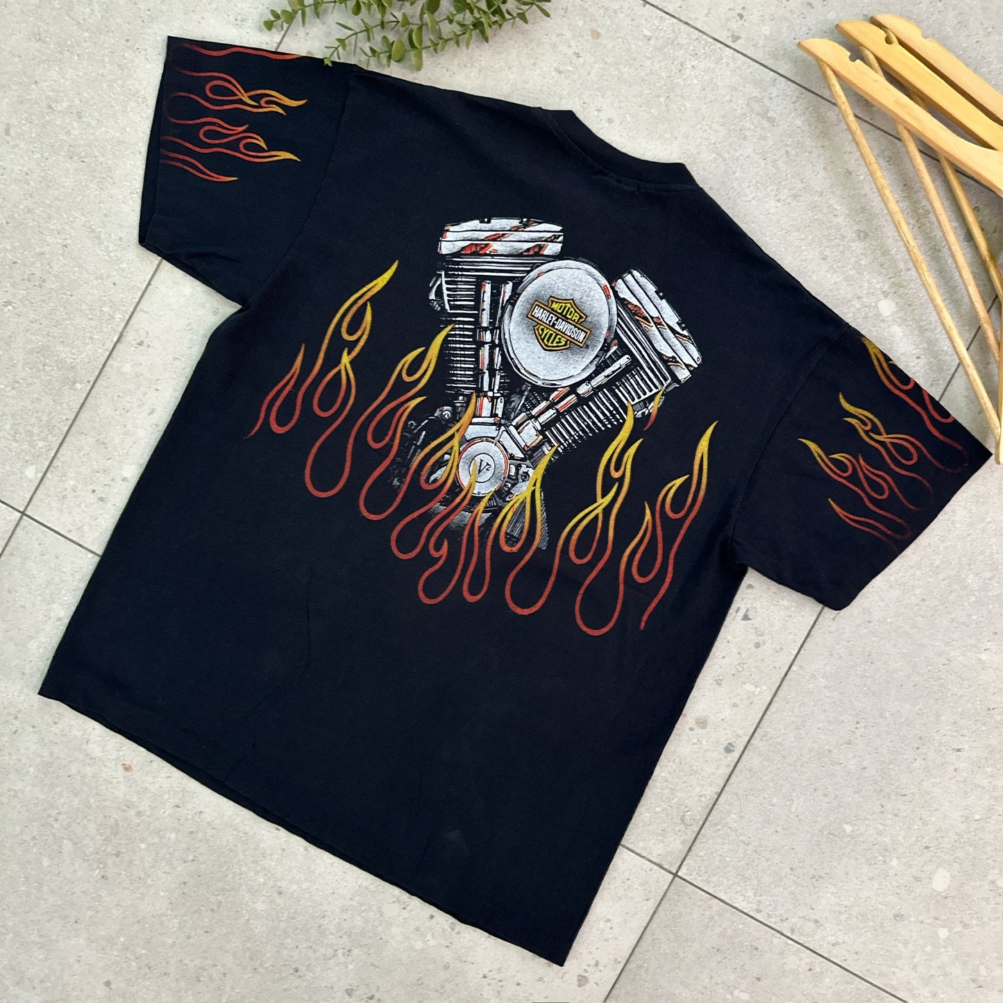 Harley-Davidson V-Twin Engine Flames Tee