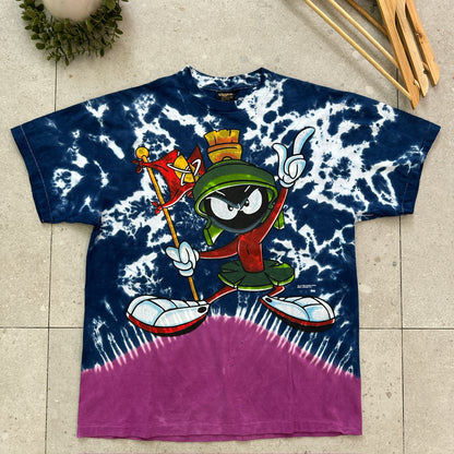 Marvin the Martian Tie Dye T-Shirt Size XL Double Sided 1998