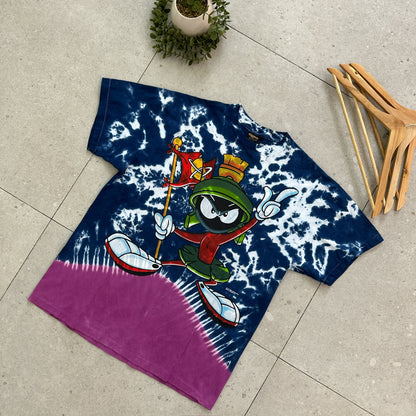Marvin the Martian Tie Dye T-Shirt Size XL Double Sided 1998