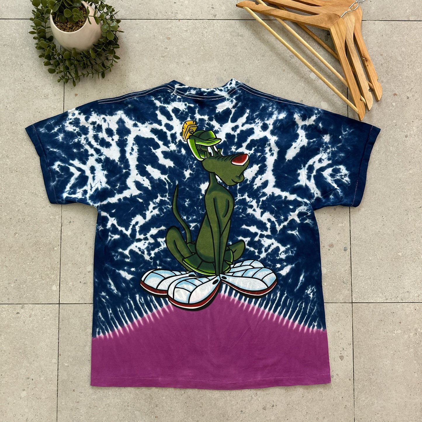 Marvin the Martian Tie Dye T-Shirt Size XL Double Sided 1998